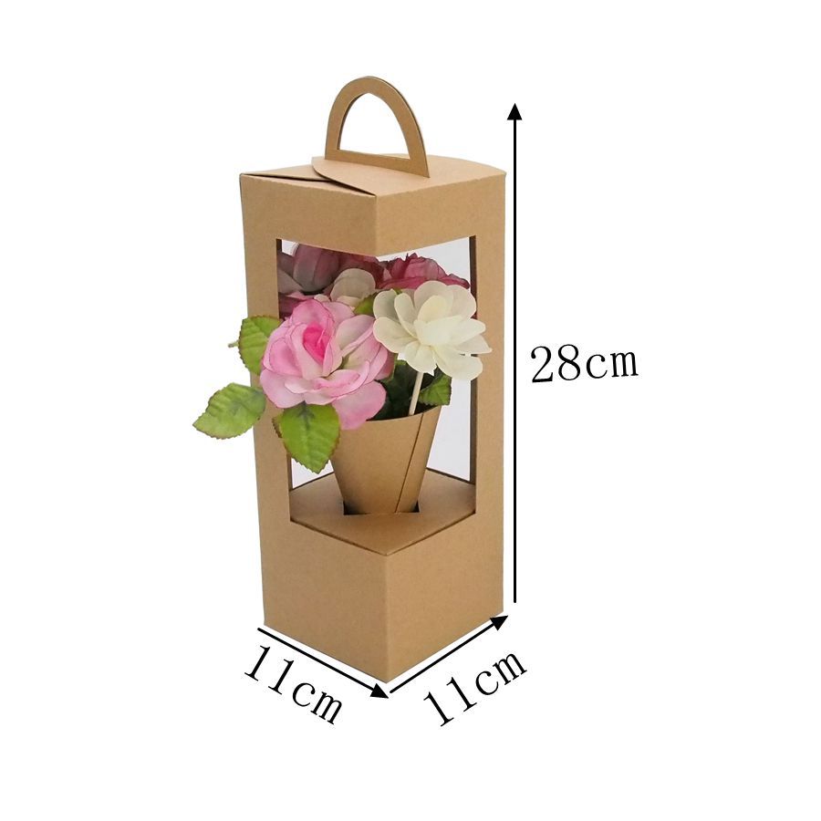 Eco-friendly Recyclable Kraft Paper Packaging Flower Box