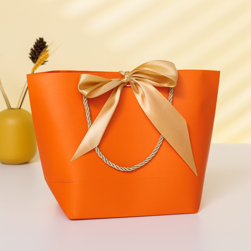  Ribbon Closure Paper Packaging Gift Bag,Luxury Shopping Bags