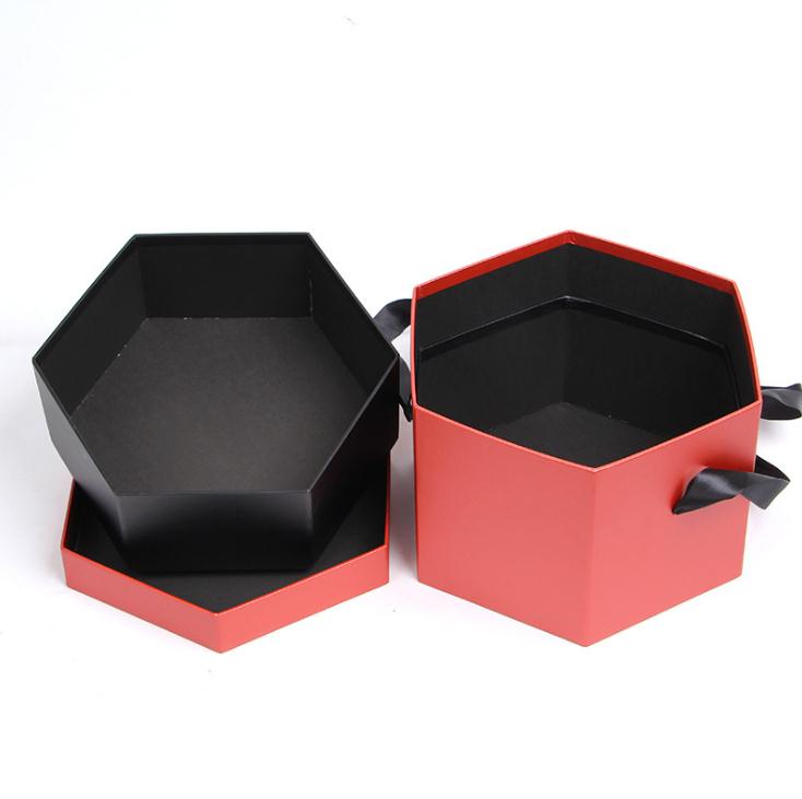 Cardboard Flower Gift Packaging Box for Valentines with Ribbon