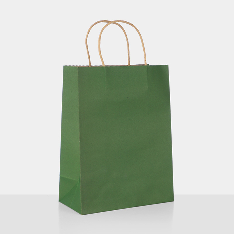 Multicolored Twisted Handle Kraft Paper Packaging Bags