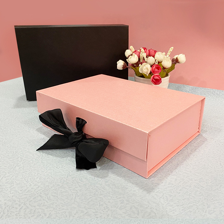 Ribbon Closure Folding Carton Box,Cardboard Paper Packaging Gift Box