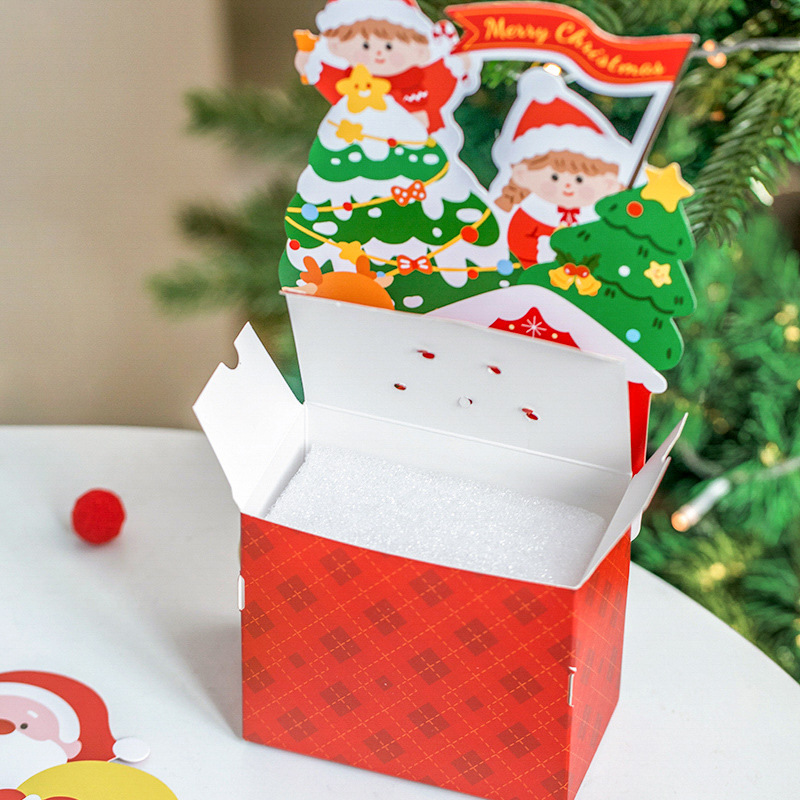 2025 New Year Christmas Decor Personalized Paper Packing Package Box Set Children's Chocolate Lollipop Candy Food Gift for Birthday Celebrations Parties