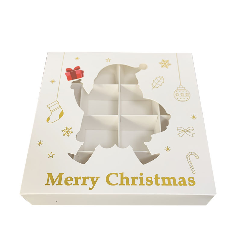 Paper Candy Box, Wedding Birthday Party Gift Boxes, Custom Logo Cookie Chocolate White Cardboard Carton Foldling Packaging Box with PVC Window