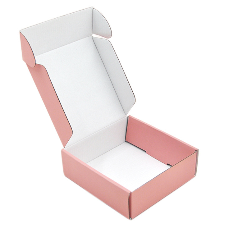 Pink Colored Custom Logo Printed Paper Packaging Gift Carton Mailer Box