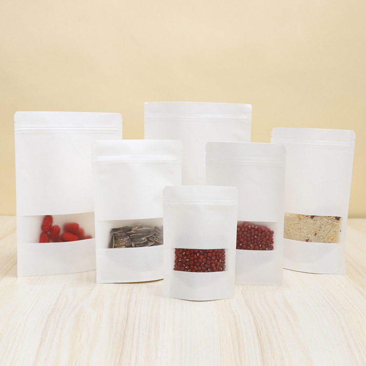 White Paper Packaging Sealed Bags,Custom Stand Up Paper Pouch