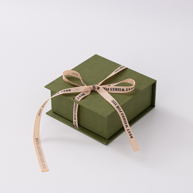 Ribbon Closure Book Type Paper Boxes For Packaging Gift