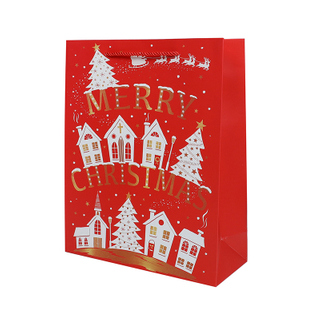 Custom Cheap Holiday Red Wine Champagne Bottle Paper Pouch Shopping Jewelry Tea Luxury Kraft Paper Gift Bag for Christmas New Year Wedding Decorative