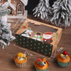 Wholesale Foldable Art Paper Packing Package Gift Box Printed And Laminated for Christmas Xmas Take Out Cake Cupcake Cookie Chocolate Macaron with Partition 