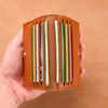 Customizable Slim Minimalist PU Leather Card Wallet Multi Slot Button Closed Portable Business ID Credit Card Holder For Daily Use