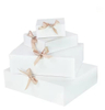 Customizable Ribbon Tie Gift Boxes - Kraft/Black/White Paper Packaging Boxes for Wedding, Birthday & Party Favors