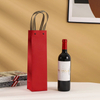 Customized Gravure Printed Luxury Brown Kraft Paper Food Grade Recycled Materials Red Wine Glass Packing and Packaging Gift Bag Logo Design Single Bottle