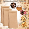 Kraft Paper Coffee Bags with Tin Tie Closure, 1 LB Size, 80 Pack, Food Grade Storage Bags for Coffee Beans, Bread & Snacks