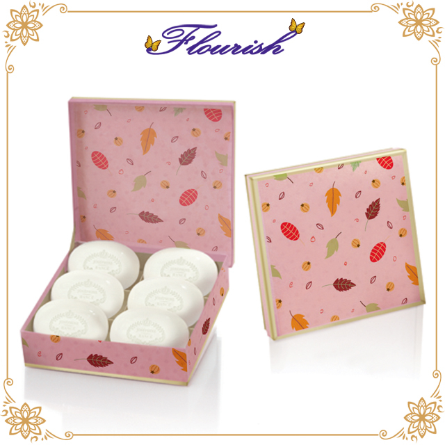 Lovely Gold Stamping Pink Cardboard Baby Shower Soap Gift Box