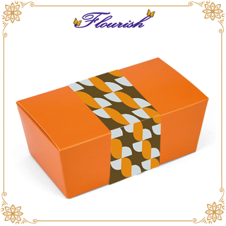 Orange Cardboard Bakery Bread Packaging Sleeve Box