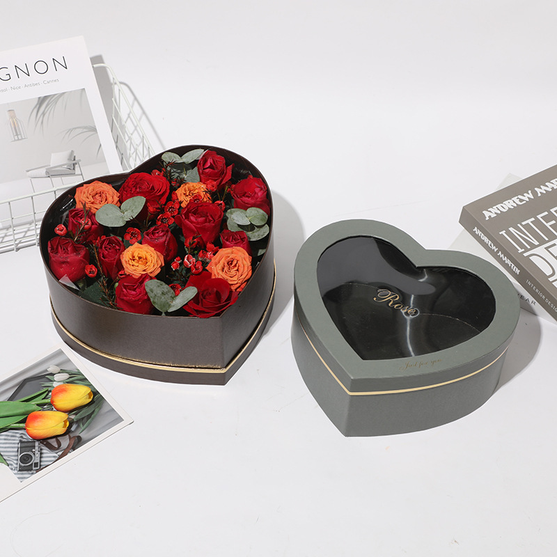 China Manufacturer Wholesale Heart Shaped Flower Box With Window