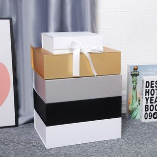 Custom Logo Printed Folding Carton Box,Ribbon Closure Paper Packaging Gift Box