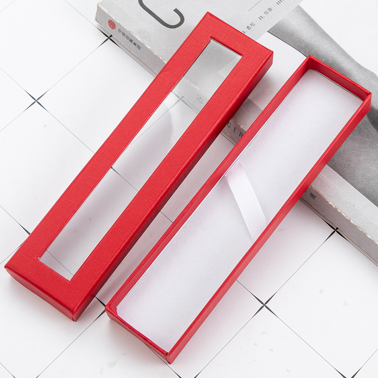 Hot Selling Custom Logo Paper Packaging Pen Box With Window