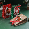 Custom Christmas Xmas Festival Pattern Kraft Paper Bags with Handle Holiday Pattern Gift Packaging Packing Bag Customization Shopping Bag for Chocolate Appeal