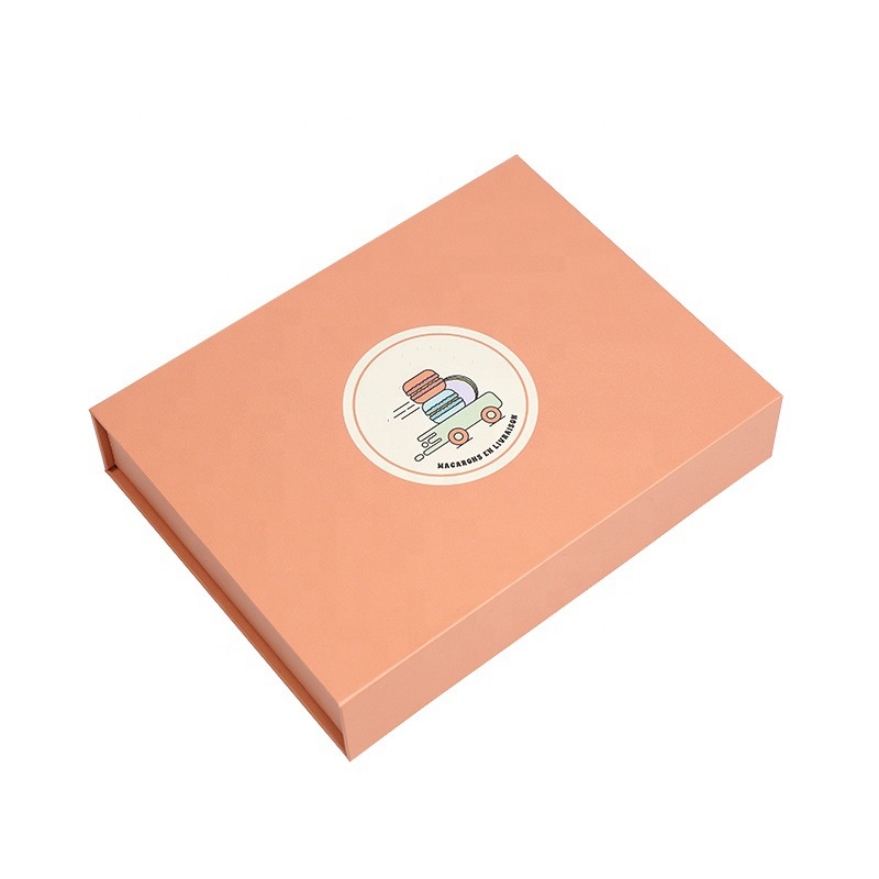 Book Shape Custom Gift Packaging Box Food Grade Cardboard Chocolate And Sweet Dessert Packing Box with Golden Paper Divider