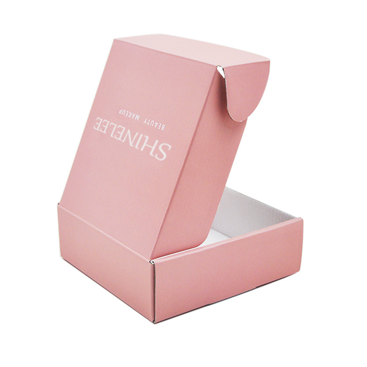 Pink Colored Custom Logo Printed Paper Packaging Gift Carton Mailer Box
