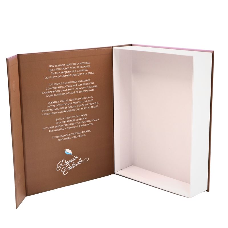 Luxury Empty Paper Packing Sweets Dates Candy Food Boxes Custom Gift Packaging Chocolate Coffee Beans Tea Storage Book Shape Magnet Box with Embossing Logo