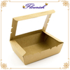 Recyclable Original Brown Kraft Paper Office Lunch Box with WIndow