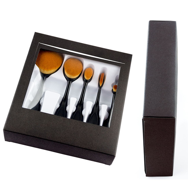 Glittering Gold Stamping Makeup Brush Set Window Box