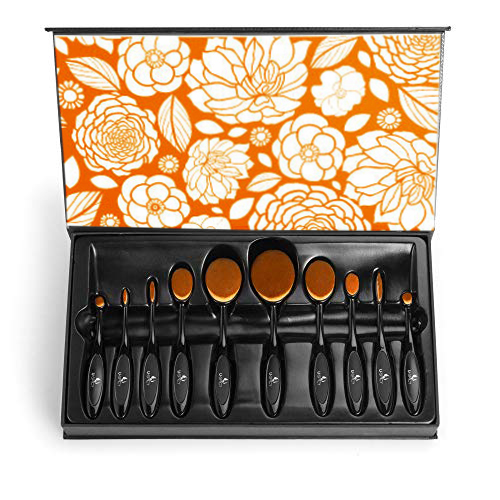 Glittering Gold Stamping Makeup Brush Set Window Box