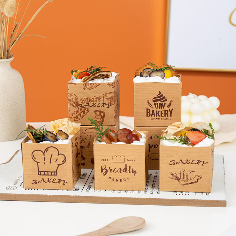 Eco-friendly Recyclable Kraft Paper Packaging Cake Box