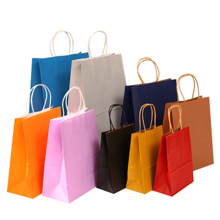 Eco-friendly Kraft Paper Packaging Gift Bags,Twisted Handle Bags