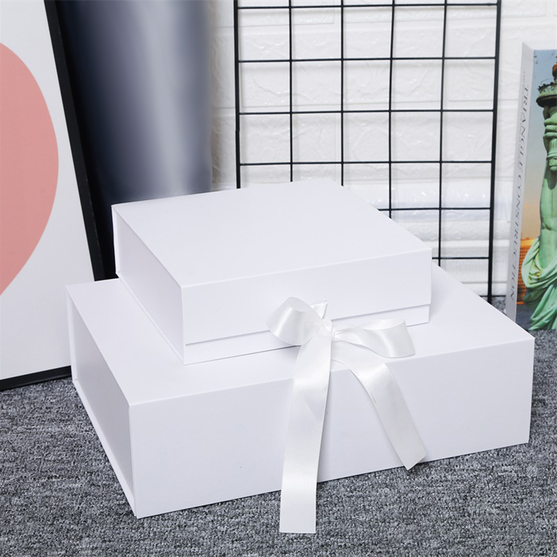 Custom Logo Printed Folding Carton Box,Ribbon Closure Paper Packaging Gift Box
