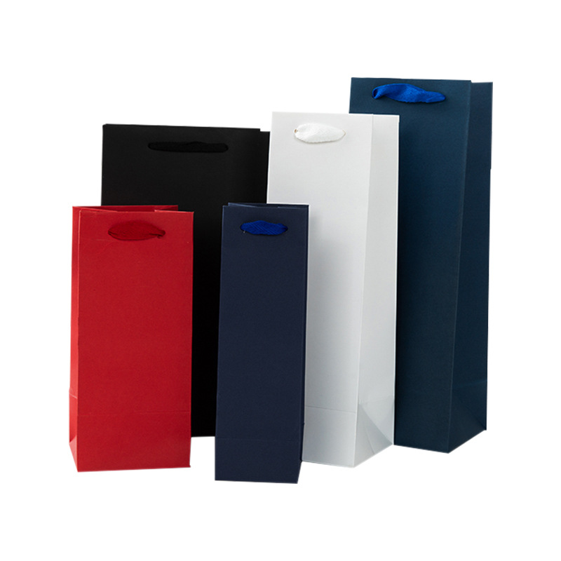 China Wholesale Wine Paper Packaging Bags With Custom Logo
