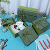 Green Color Lid And Base Carton Gift Box For Packaging Cosmetic Perfume Garments Shoes