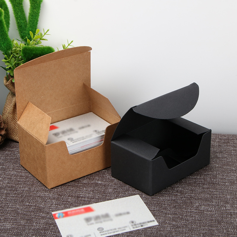 Black Brown Kraft Paper Packaging Box For Packing Name Card