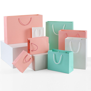Custom Logo Printing Eco-Friendly Kraft Paper Packaging Recyclable Gift Bag