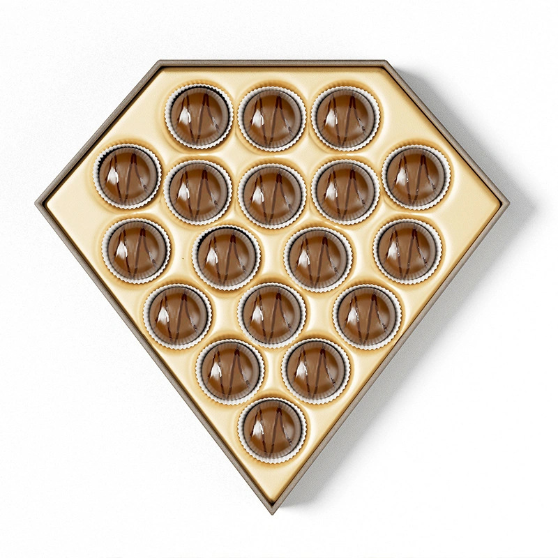 Luxury Custom Logo Printing Premium White Cardboard Paper Packing Snack Biscuit Cookies Bread Candy Sweet Food Truffle Chocolate Packaging Gift Chocolate Box