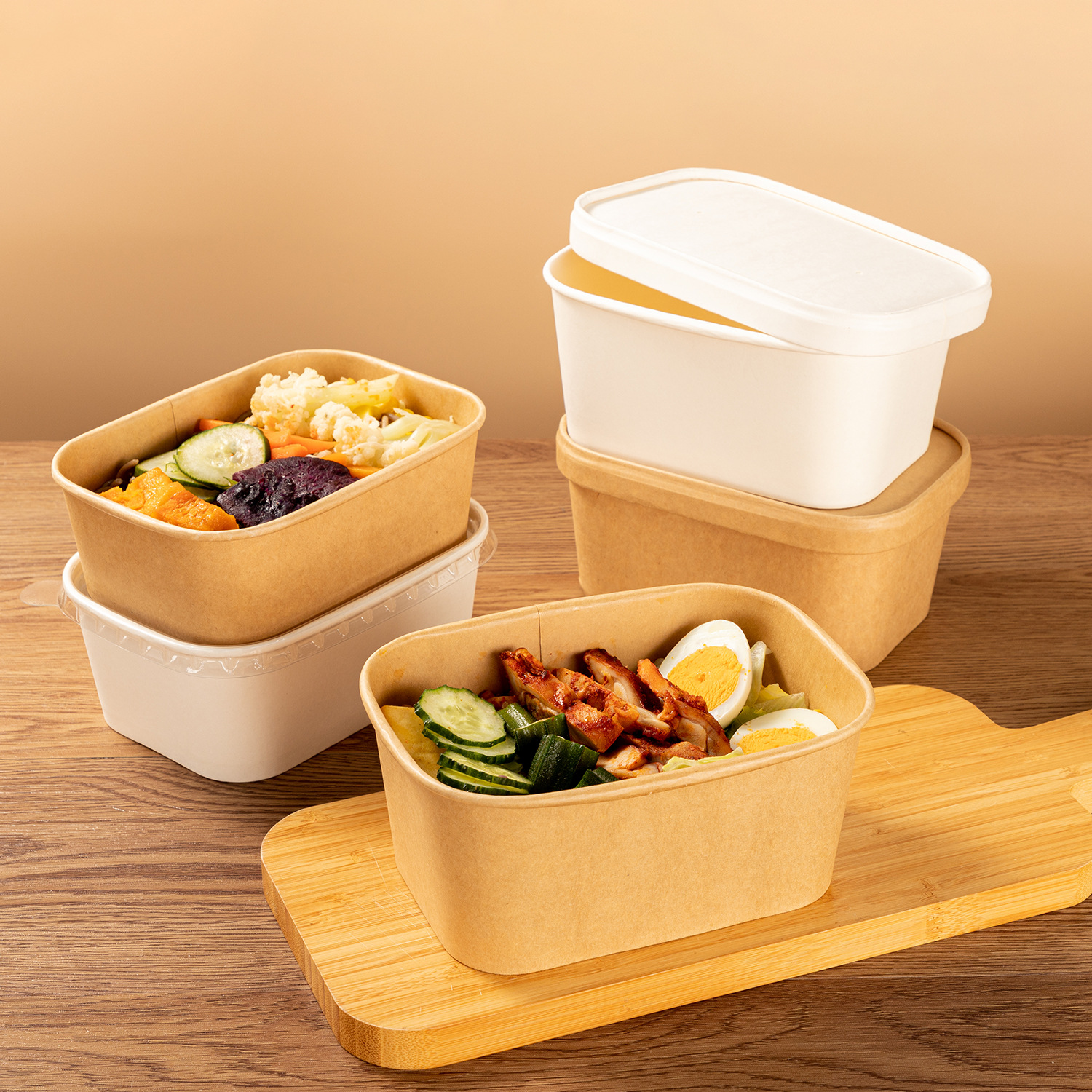 China Manufacturer Wholesale Eco-friendly Kraft Paper Packaging Bowl For Fast Food/Ice Cream/Sald/Soup