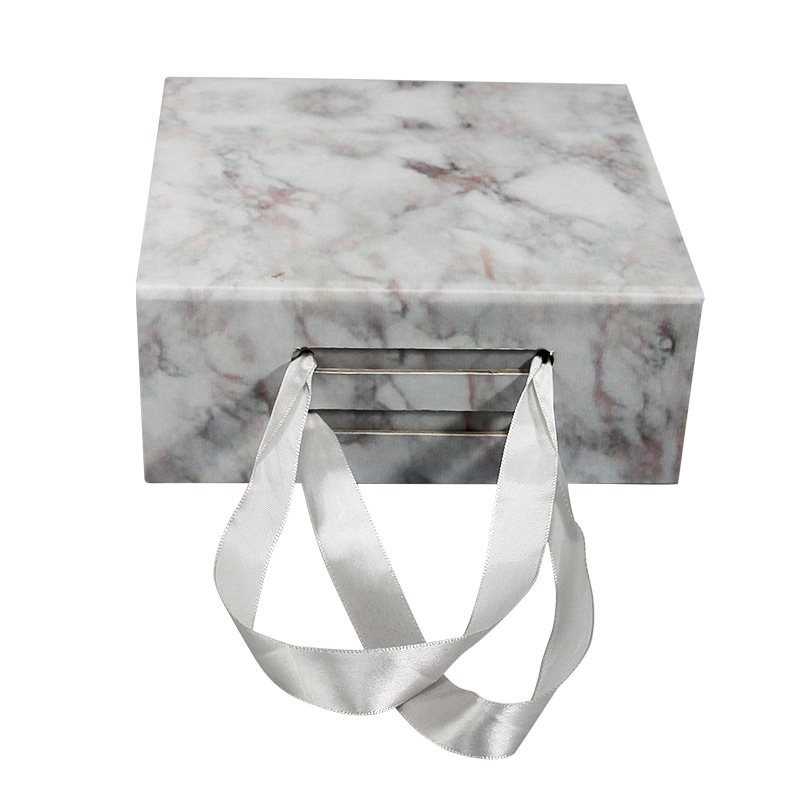 Ribbon Handle Folding Carton Box,Cardboard Paper Packaging Gift Box
