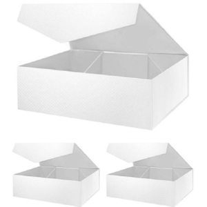 White Lattice Texture Collapsible Gift Box with Easy Folding for Gifting