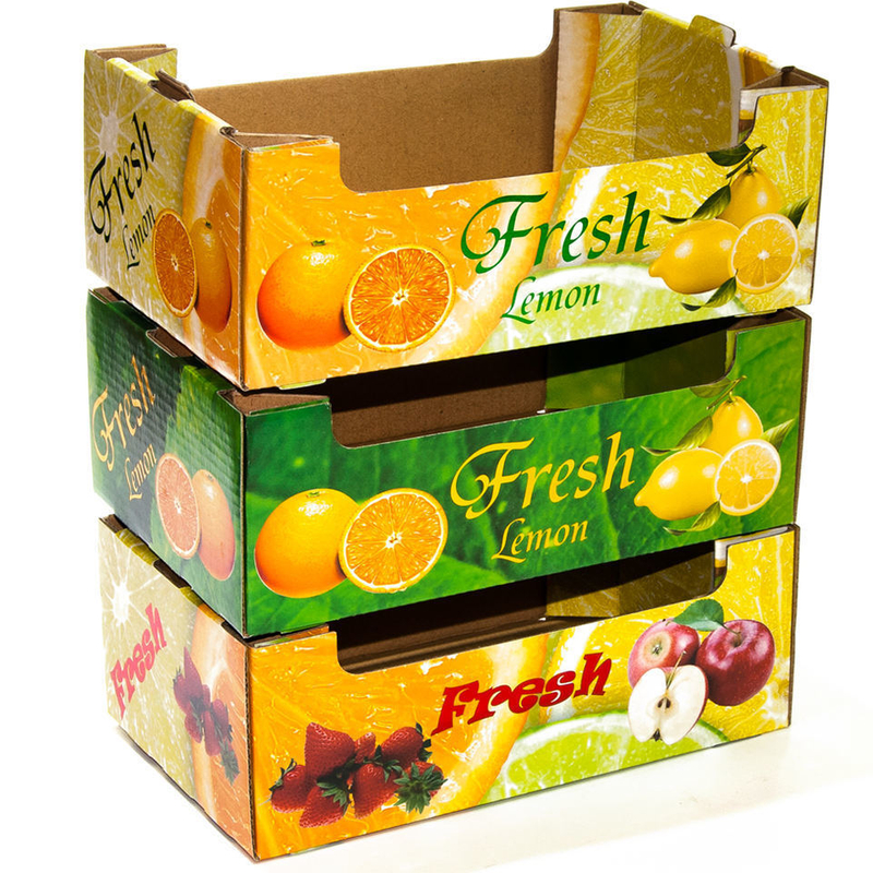 Custom Recyclable Specialized Strong Tomato Orange Apple Cherry Pineapple Grape Avocado Cardboard Corrugated Carton Tray Box for Fresh Vegetable and Fruit