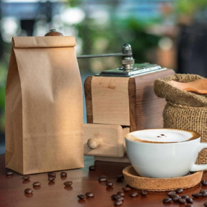 Kraft Paper Coffee Bags with Tin Tie Closure, 1 LB Size, 80 Pack, Food Grade Storage Bags for Coffee Beans, Bread & Snacks