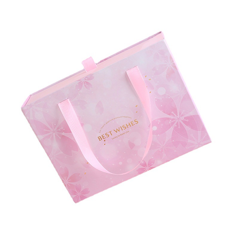 Ribbon Handle Custom Logo Printed Cardboard Paper Packaging Gift Carton Boxes