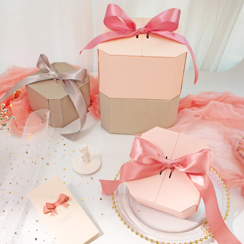 Ribbon Closure Foldable Cardboard Paper Packaging Gift Carton Box