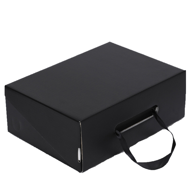 Custom Logo Printing Christmas Gift Boxes,Corrugated Carton Box With Ribbon Handle