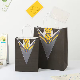 Black Kraft Paper Packaging Bags For Halloween Christmas Candy Gift