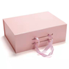 Hot Selling Ribbon Handle Folding Paper Packaging Carton Gift Box