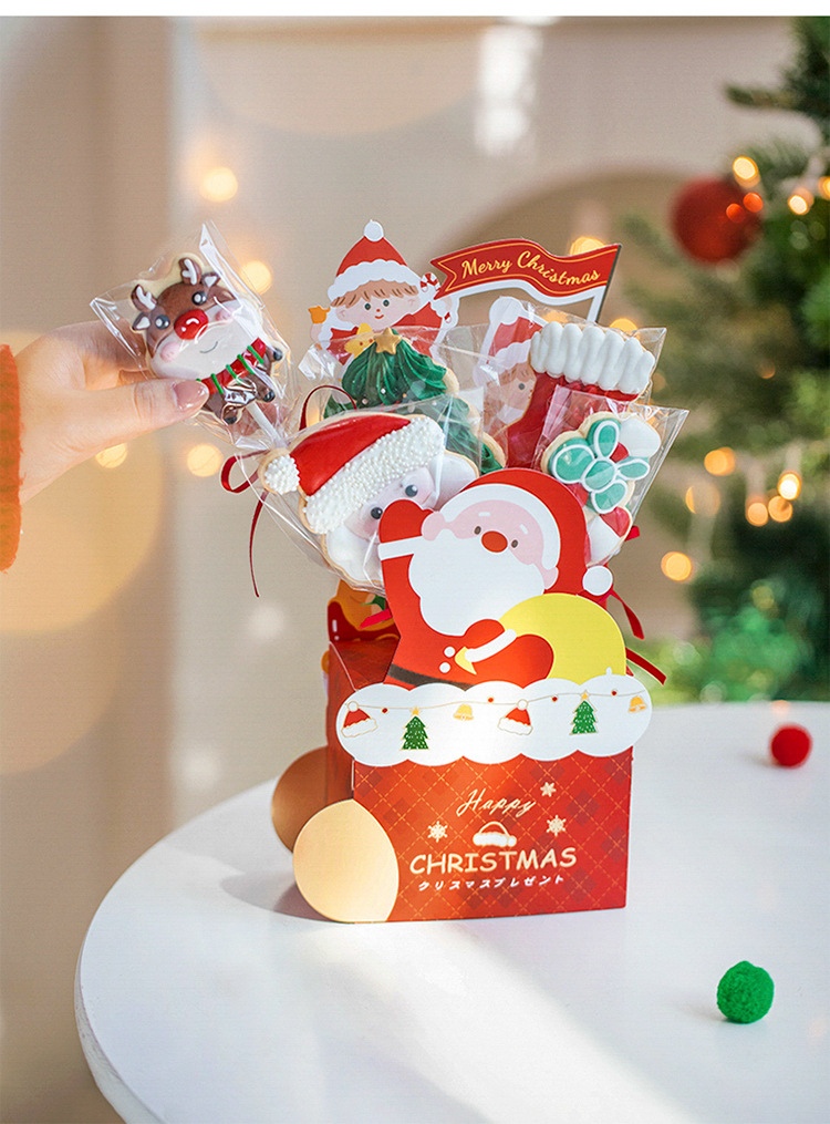 2025 New Year Christmas Decor Personalized Paper Packing Package Box Set Children's Chocolate Lollipop Candy Food Gift for Birthday Celebrations Parties