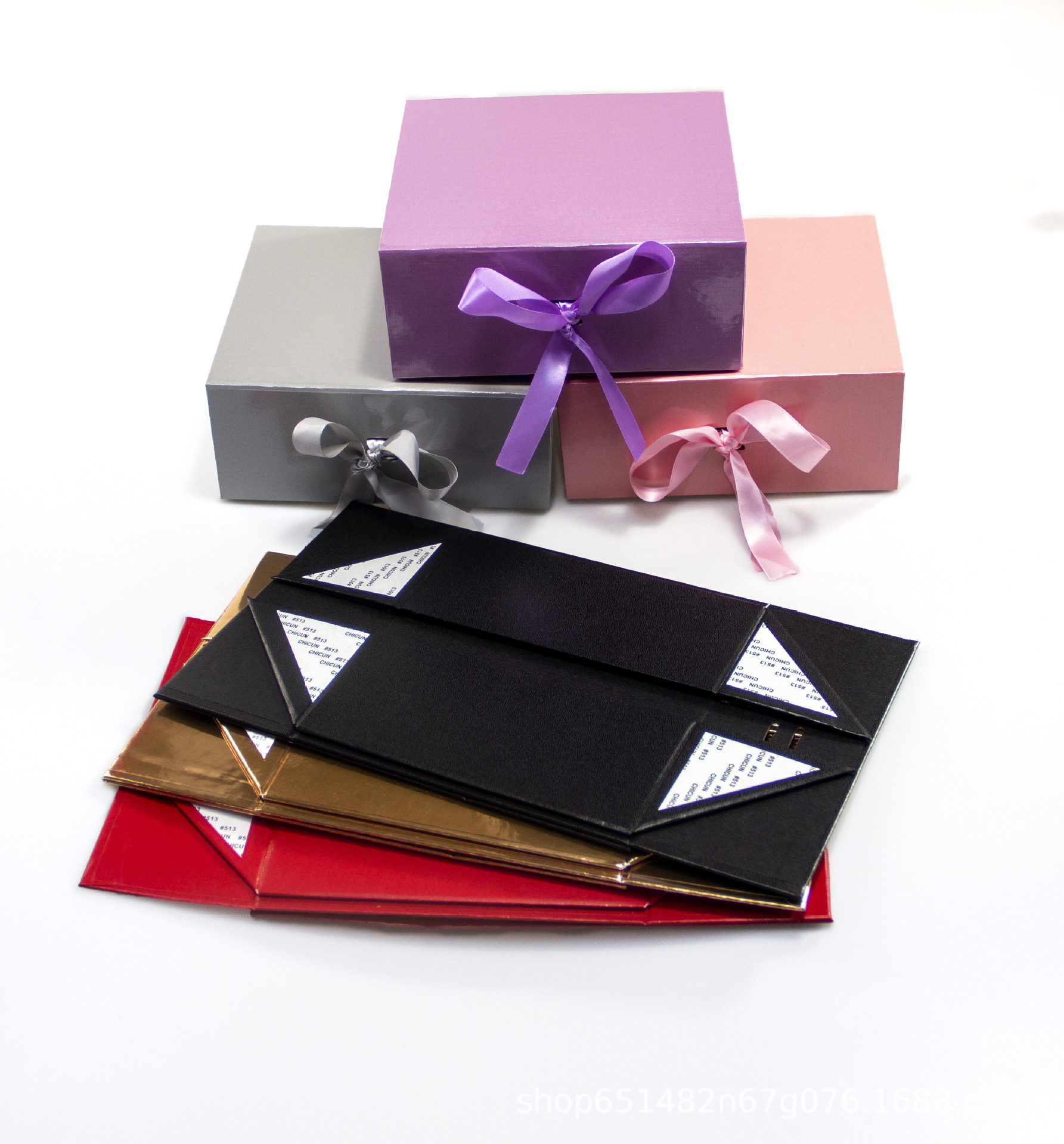 Ribbon Closure Folding Carton Box,Cardboard Paper Packaging Gift Box