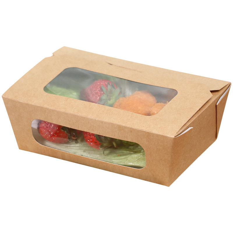 China Manufacturer Wholesale Eco-friendly Kraft Paper Packaging Food Box,Fast Food Snack Box With Window