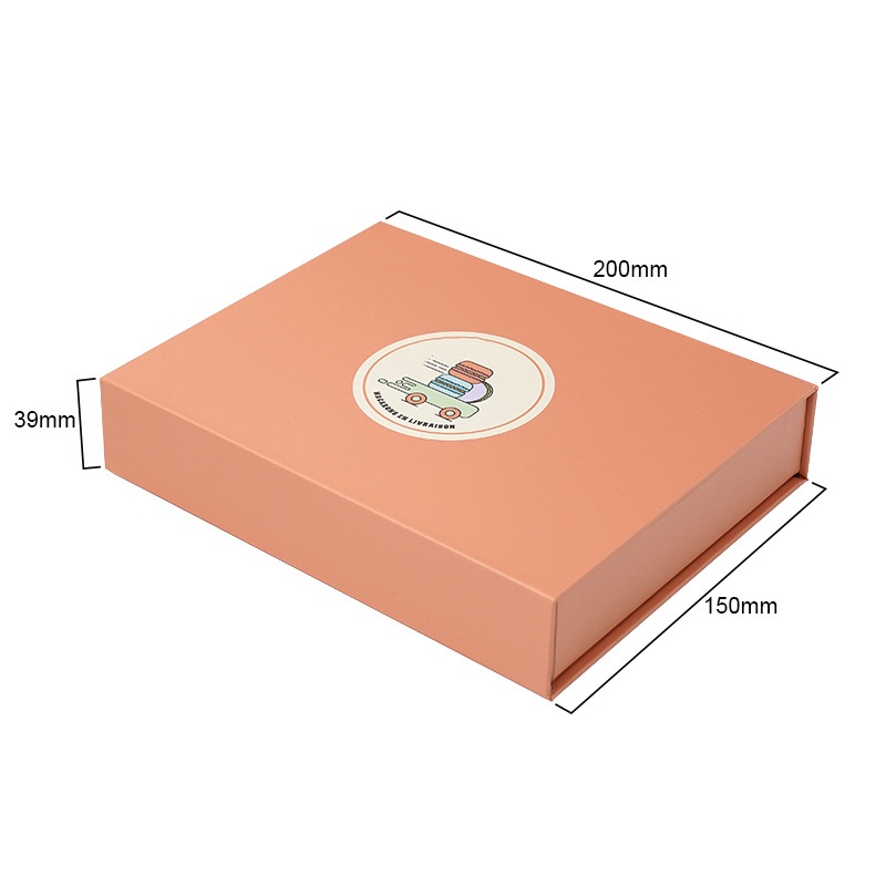 Book Shape Custom Gift Packaging Box Food Grade Cardboard Chocolate And Sweet Dessert Packing Box with Golden Paper Divider